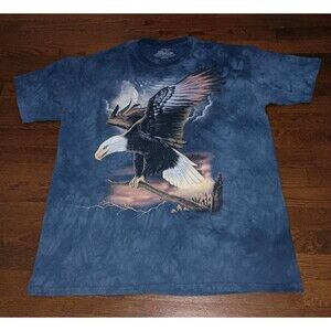 Vintage The Mountain Shirt Mens XL Bald Eagle Graphic Print Nature Tee Tie Dye